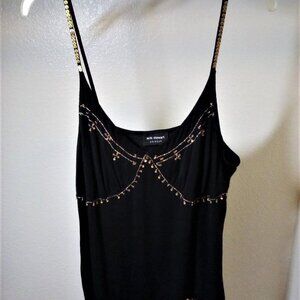 Erik Stewart Beaded Cami Black 1X